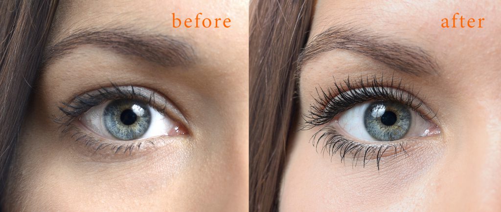 Lashcode mascara - effects before and after