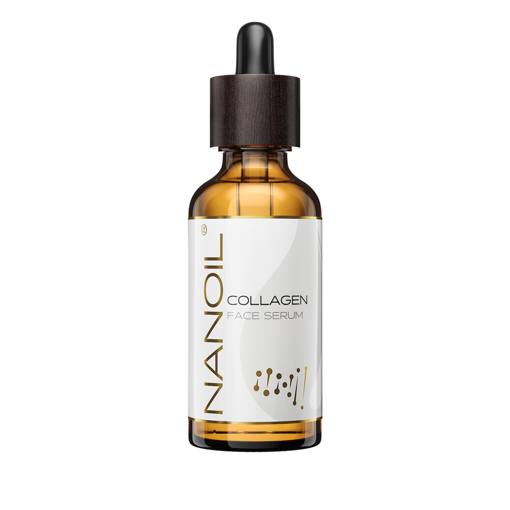 plump face with collagen serum